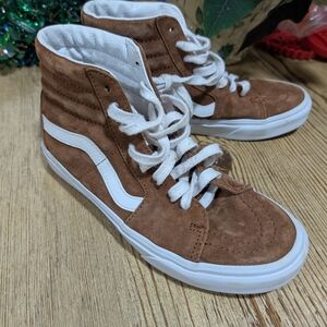 Men's Vans Brown and White High-Top Sneakers Size 6.5 Eclectic Grandpa